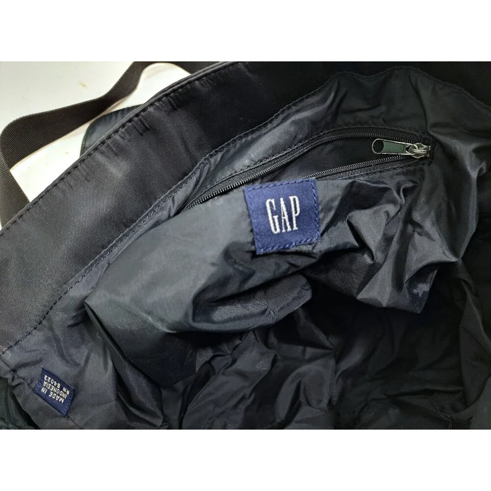 Gap Canvas Messenger Bag Black Shoulder Crossbody Vintage Y2K Basic